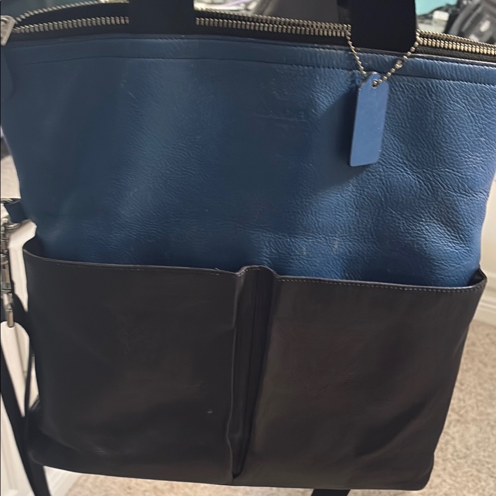 Coach Blue and Black Laptop Bag